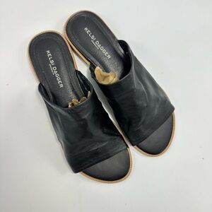 kelis dagger black slip on mules size 7